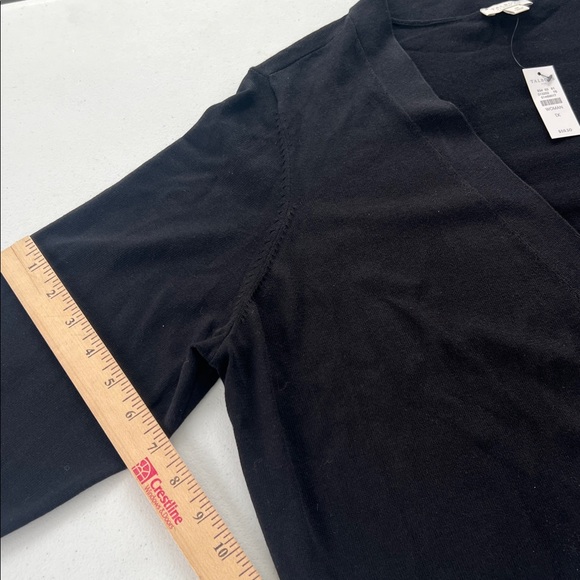 New Talbots Black Open Front Lightweight Knit Cardigan Shrug 1X - Picture 8 of 8